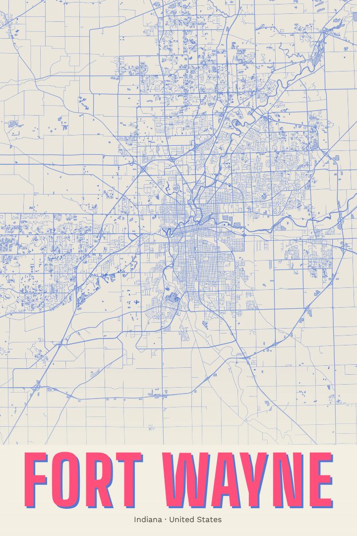 Fort Wayne map poster