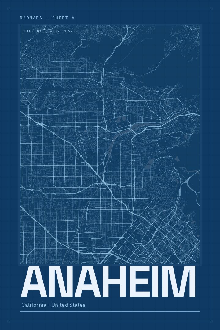 Anaheim map poster