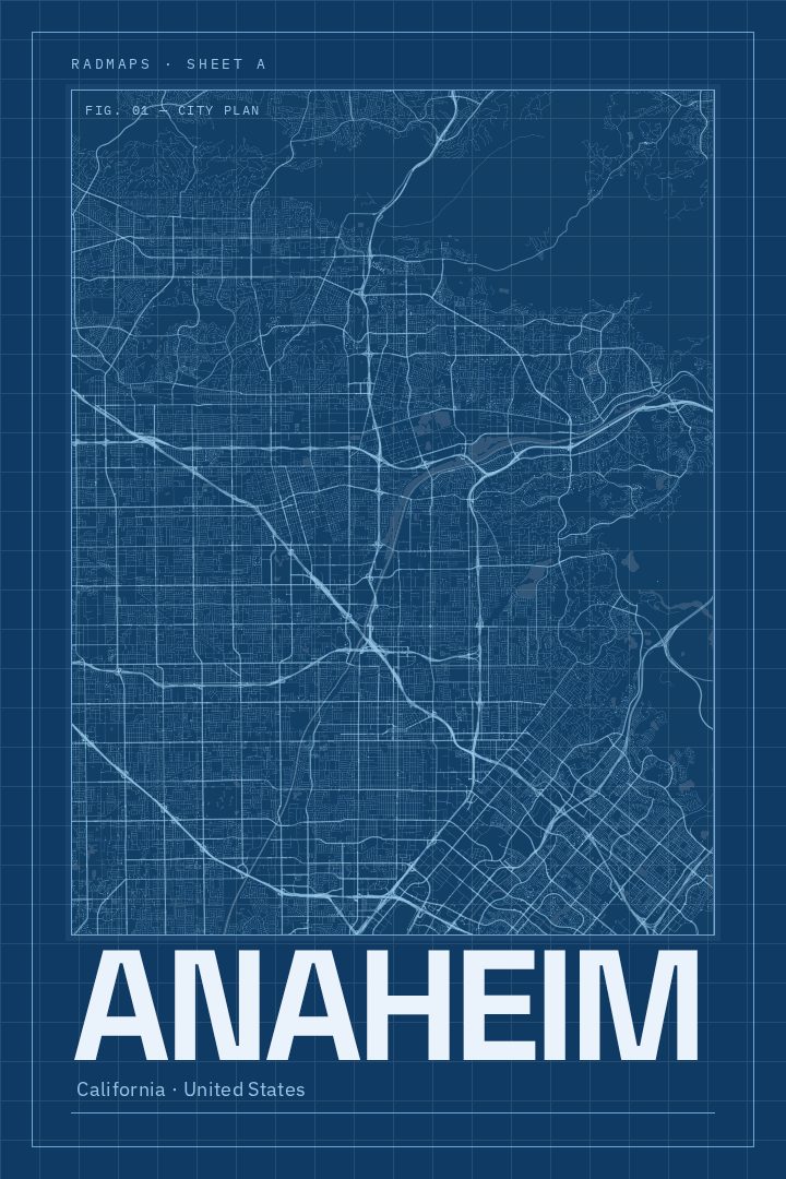Anaheim map poster
