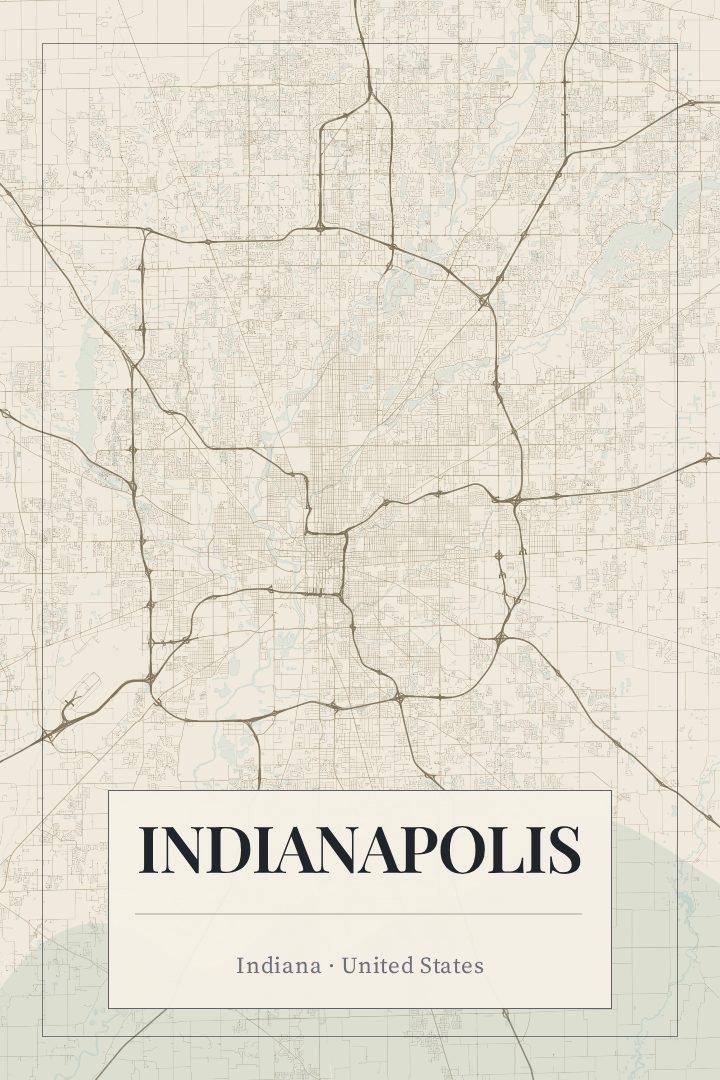 Indianapolis map poster
