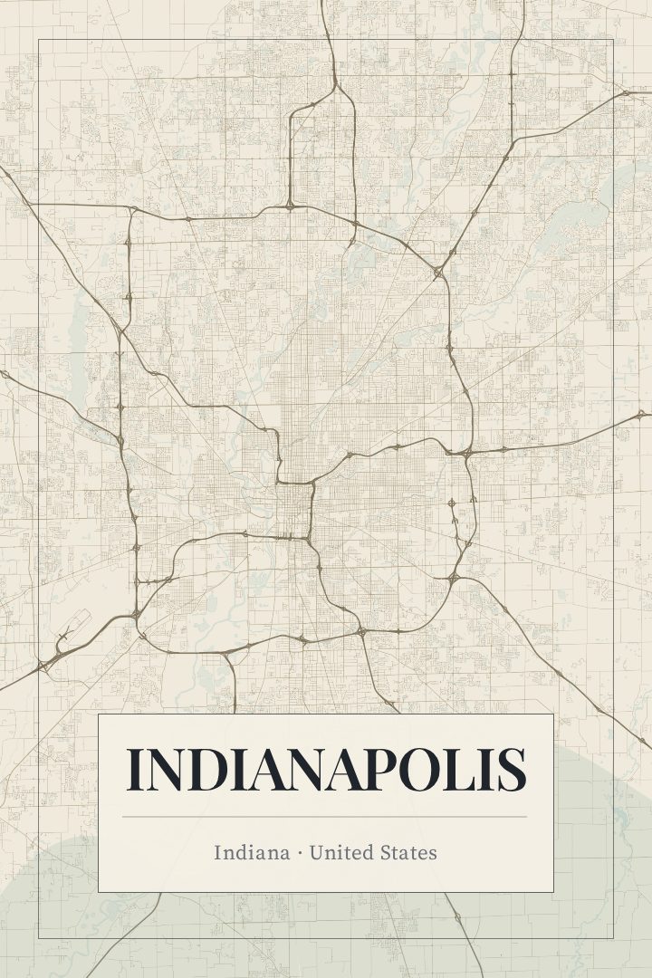 Indianapolis map poster