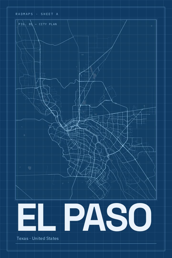 El Paso map poster