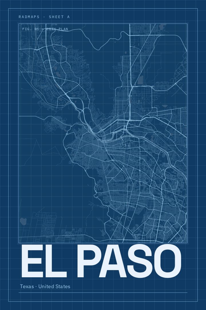 El Paso map poster