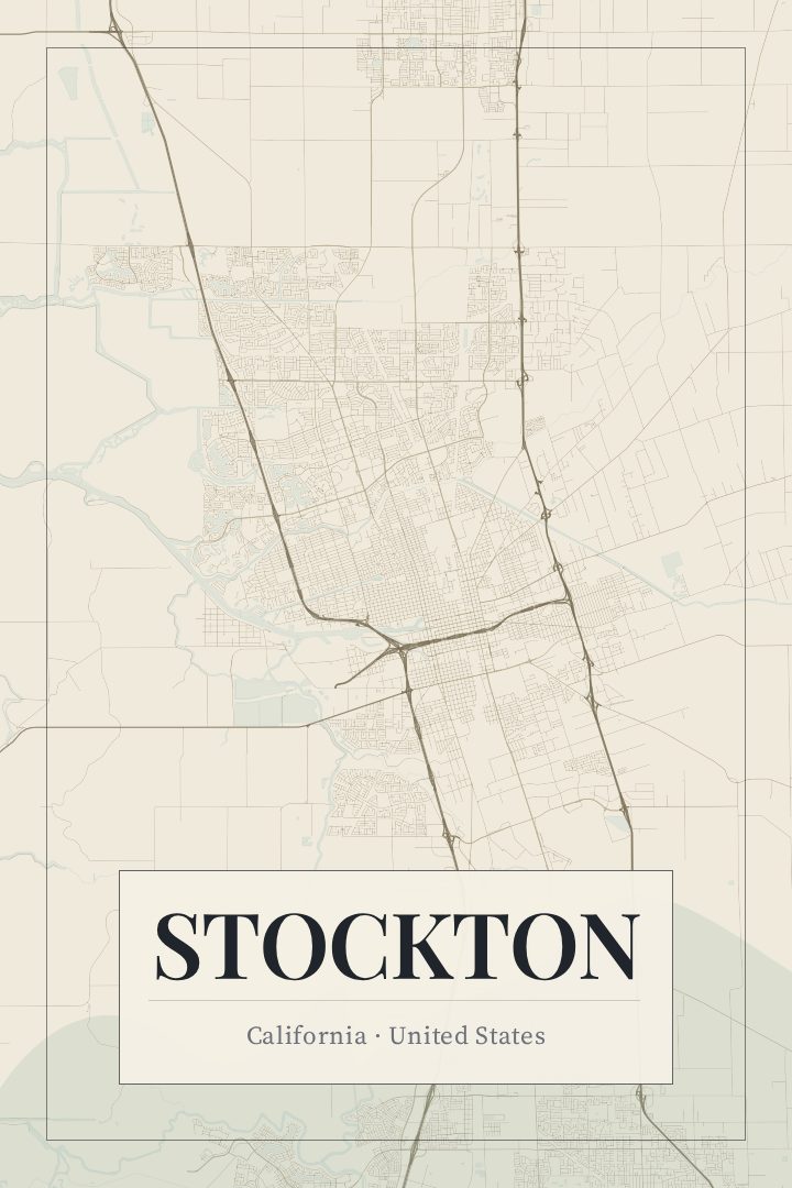 Stockton map poster