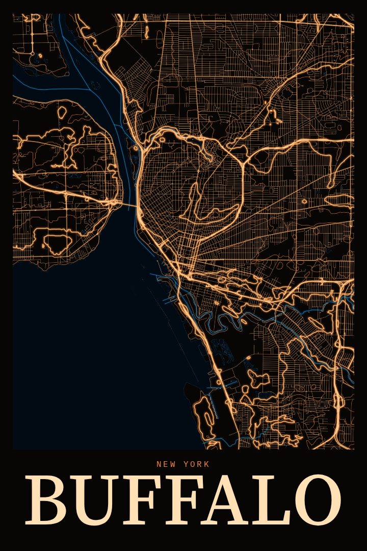 Buffalo map poster