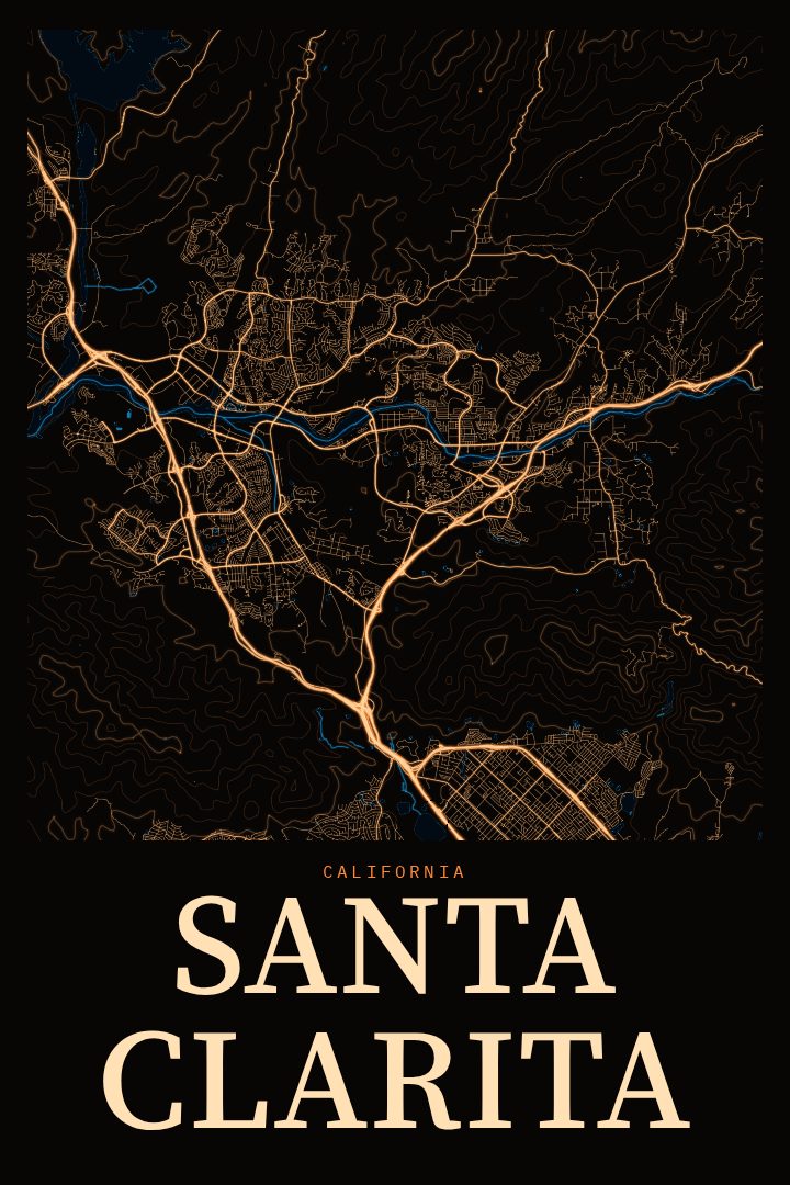 Santa Clarita map poster