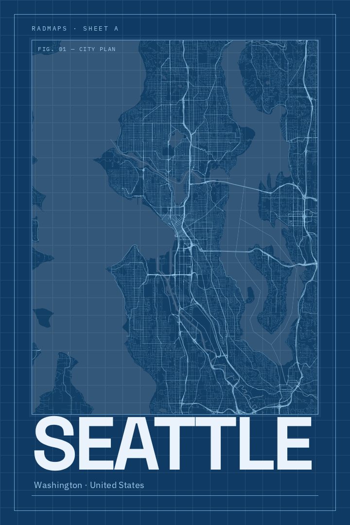Seattle map poster