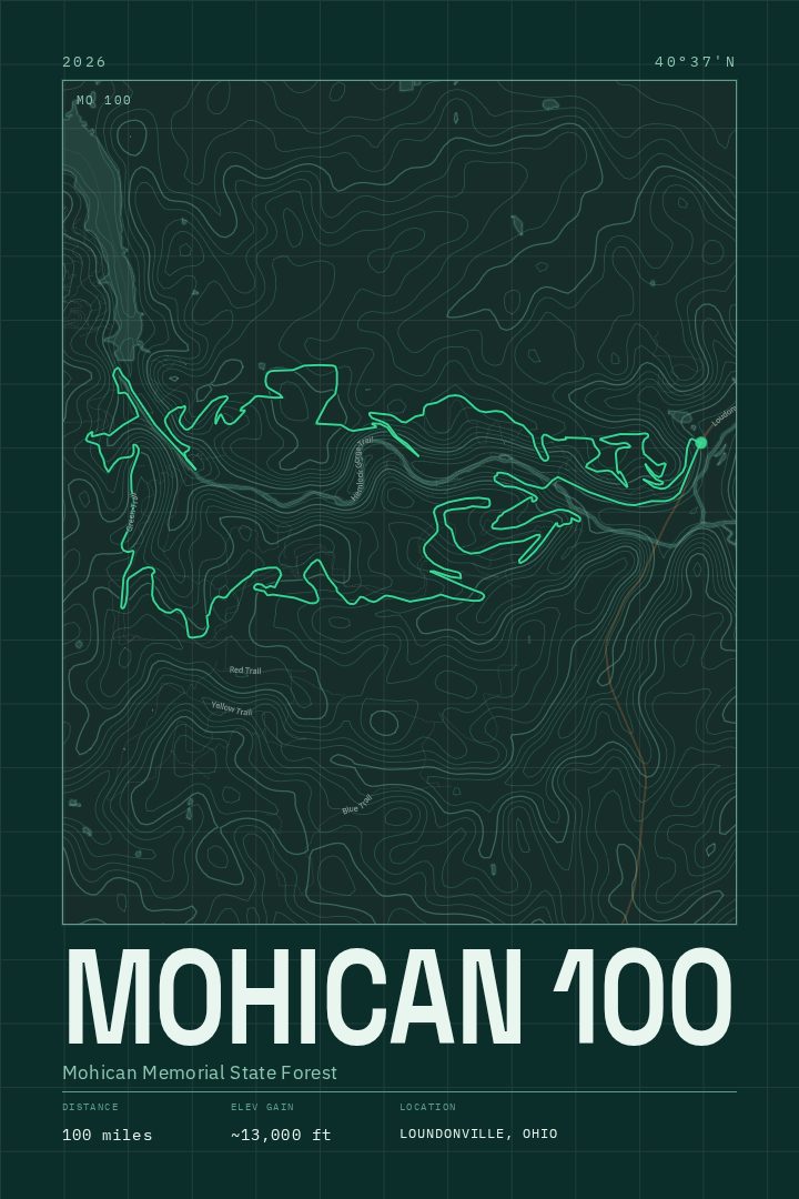 Mohican 100 map poster