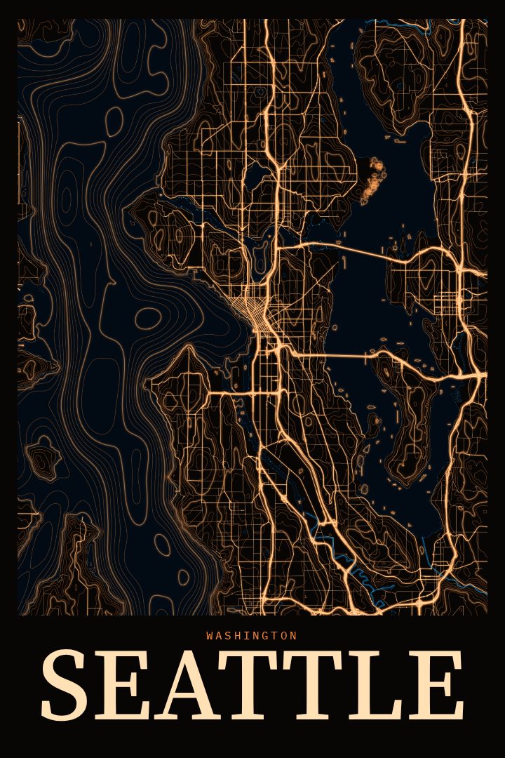 Seattle map poster