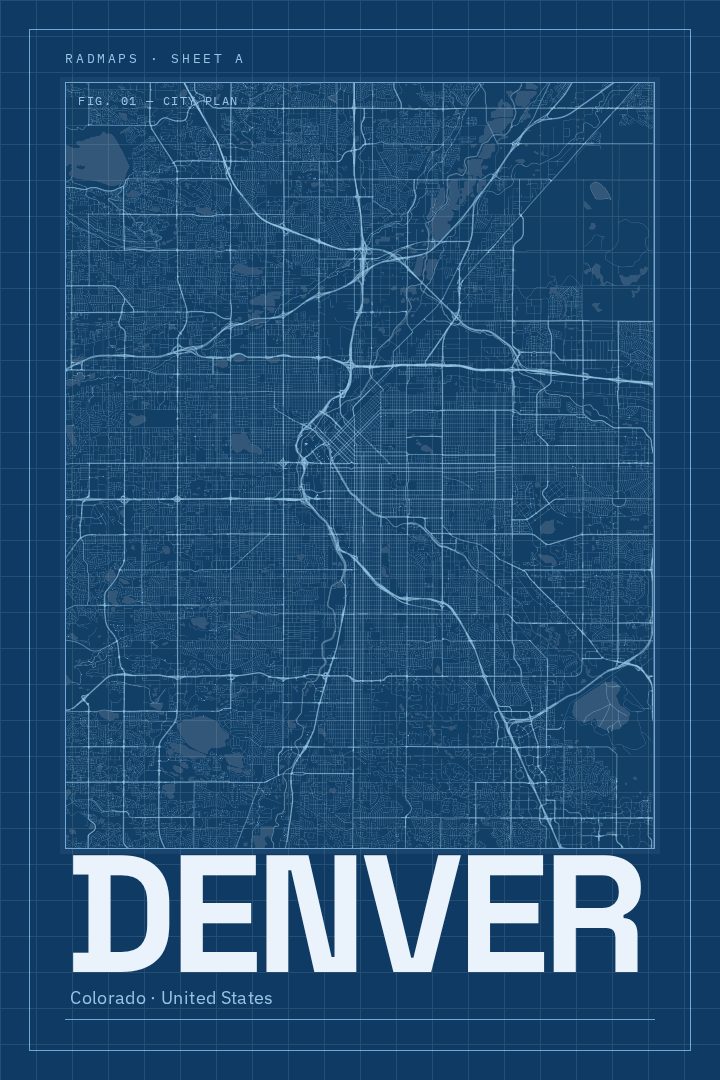 Denver map poster