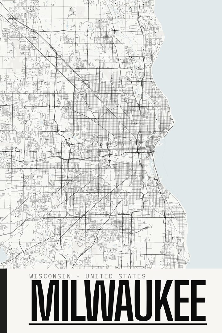 Milwaukee map poster