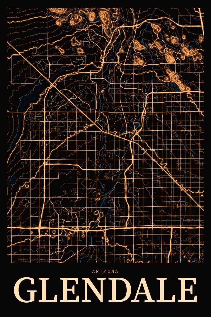 Glendale map poster