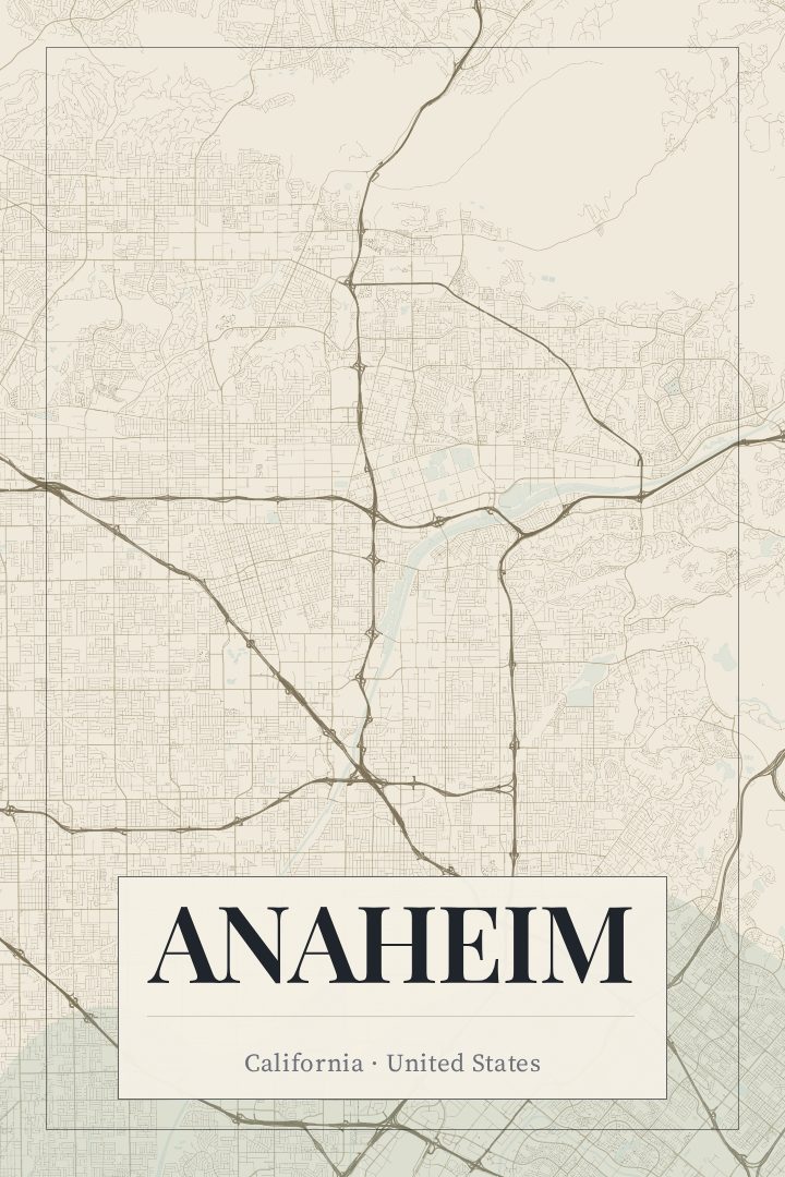 Anaheim map poster