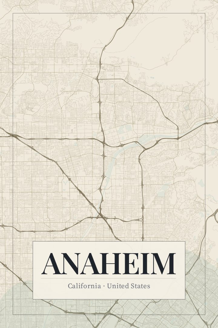 Anaheim map poster