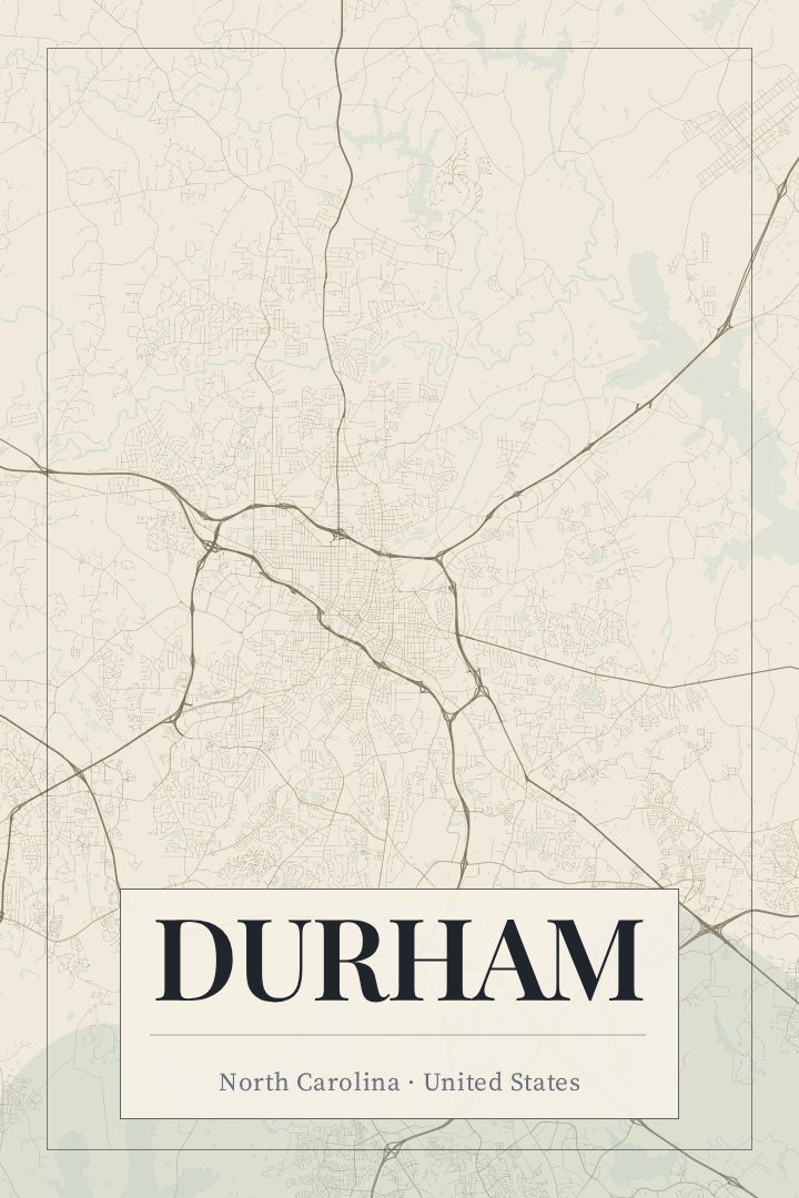 Durham map poster