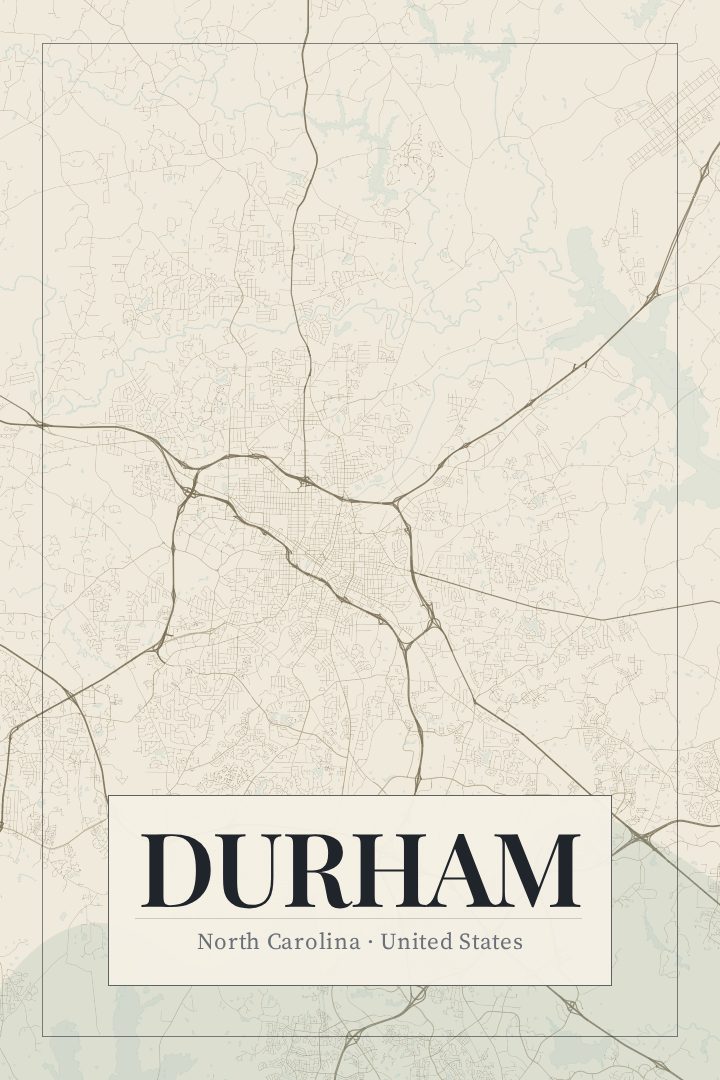 Durham map poster