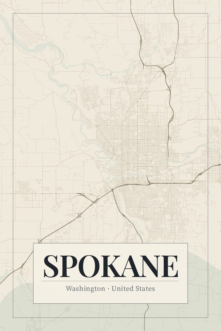 Spokane map poster