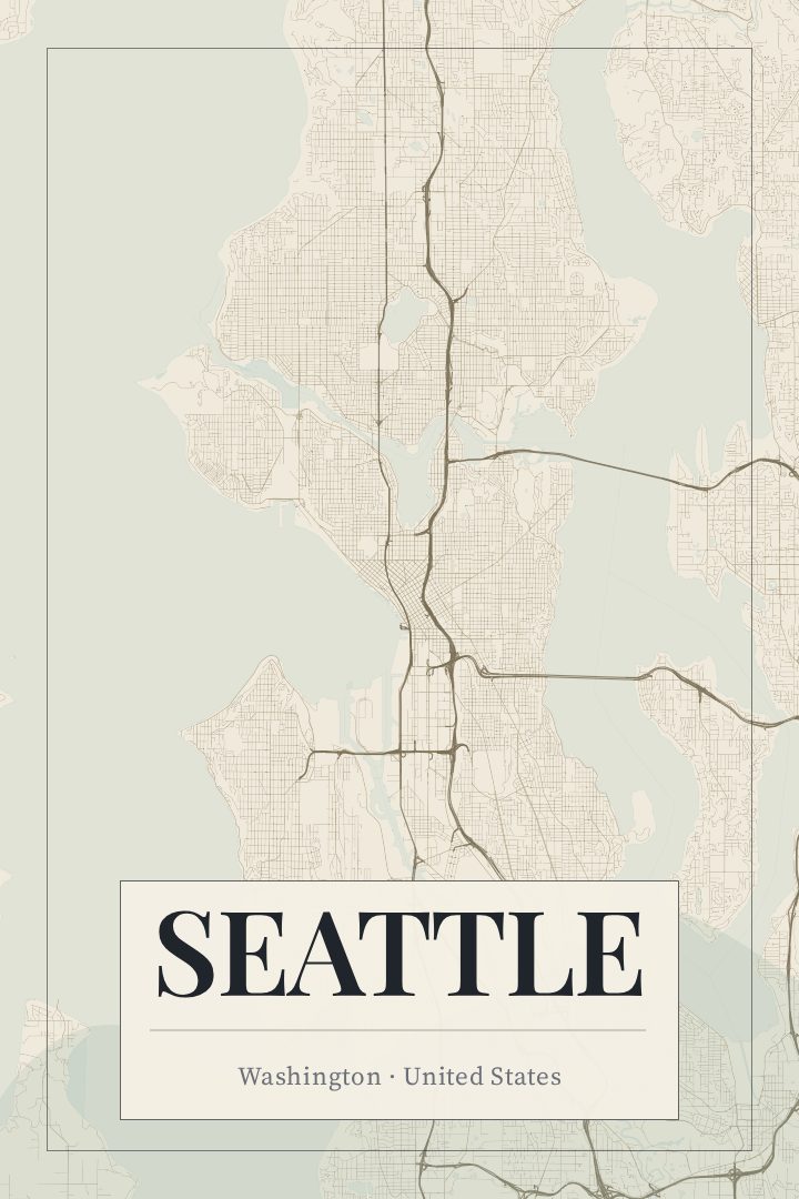 Seattle map poster