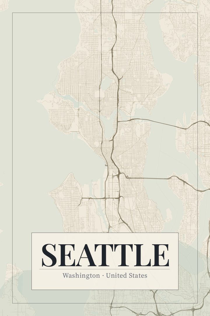 Seattle map poster