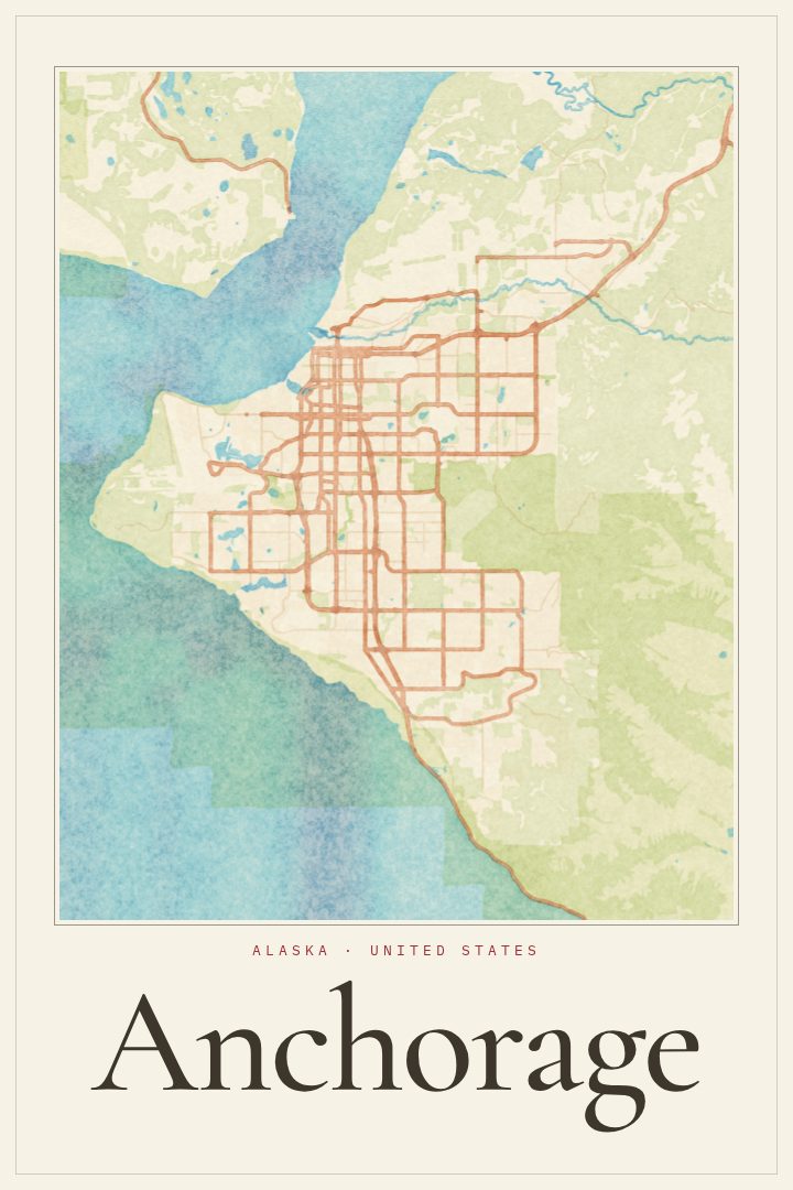Anchorage map poster