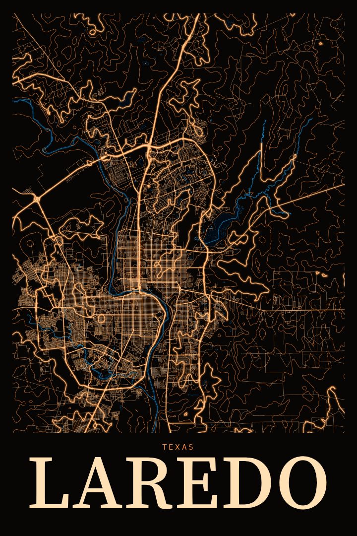 Laredo map poster