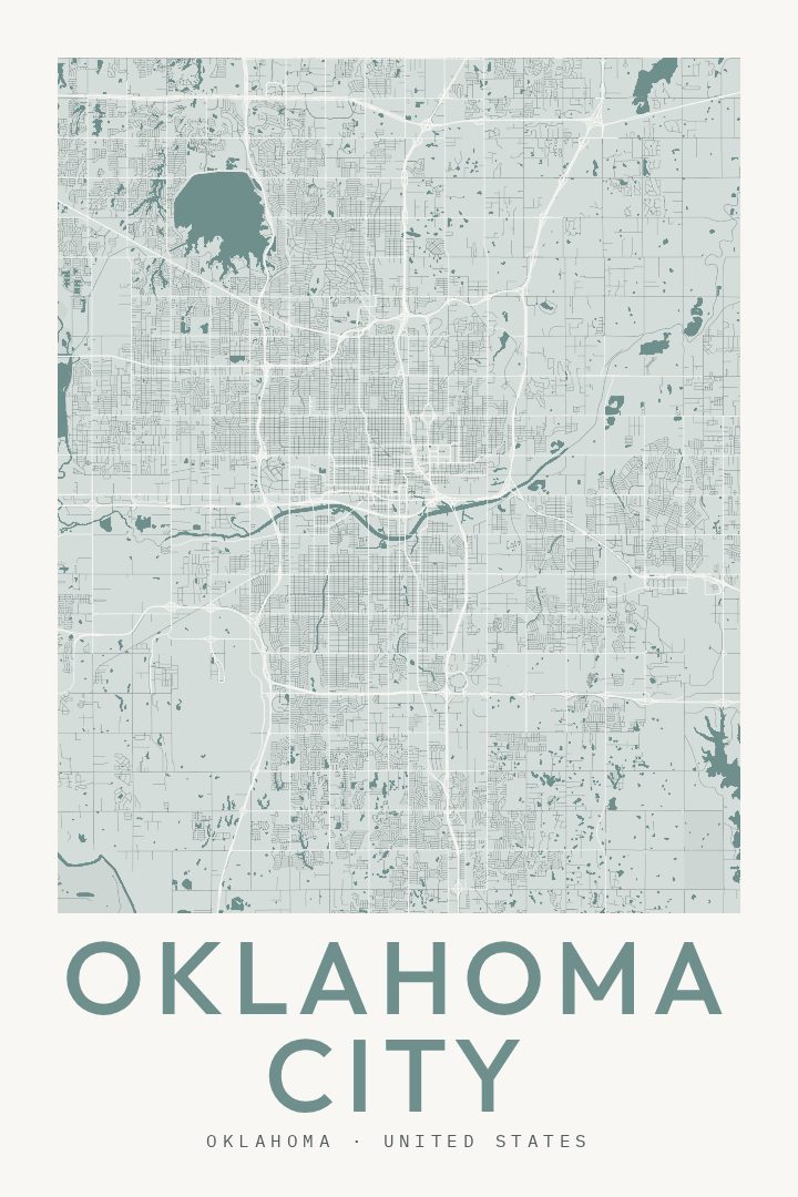 Oklahoma City map poster