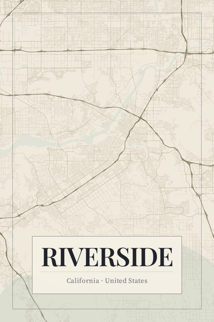 Riverside map poster