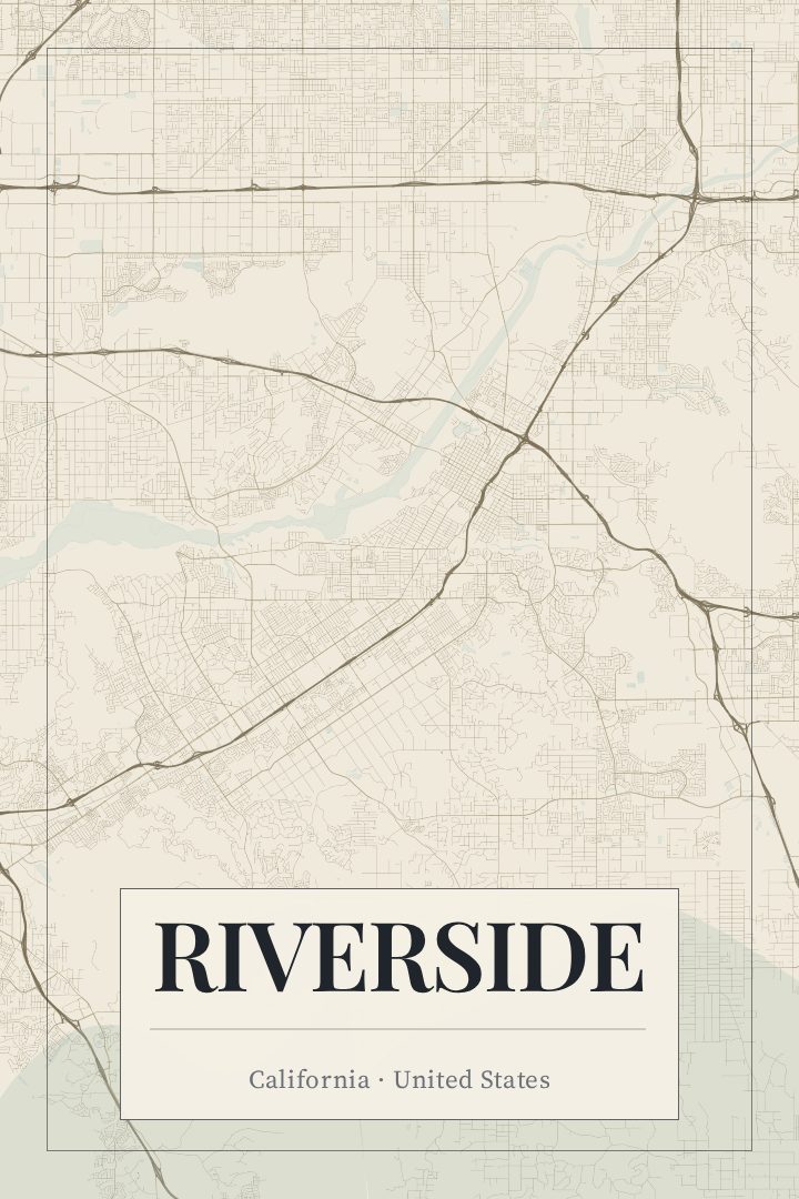 Riverside map poster
