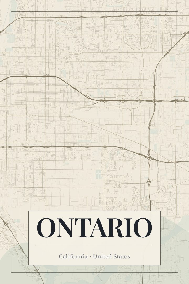 Ontario map poster, Cartouche style