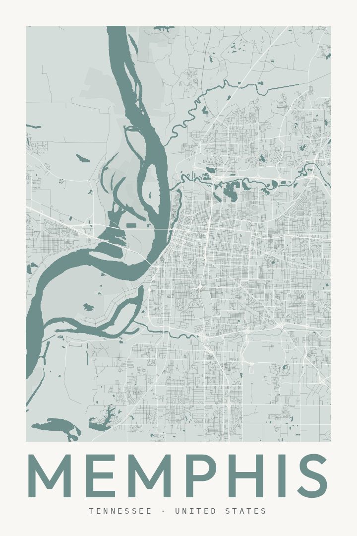 Memphis map poster