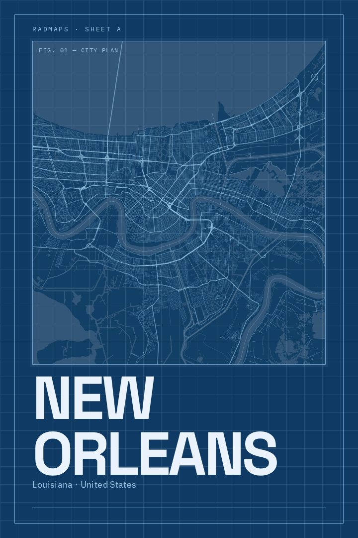 New Orleans map poster