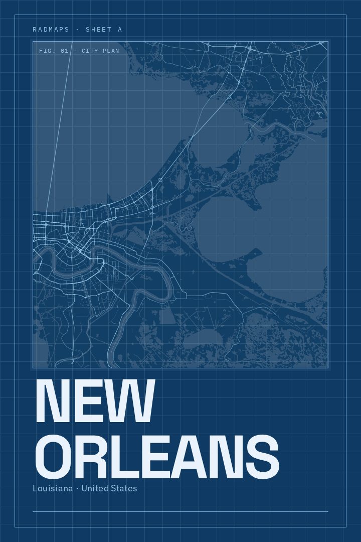 New Orleans map poster