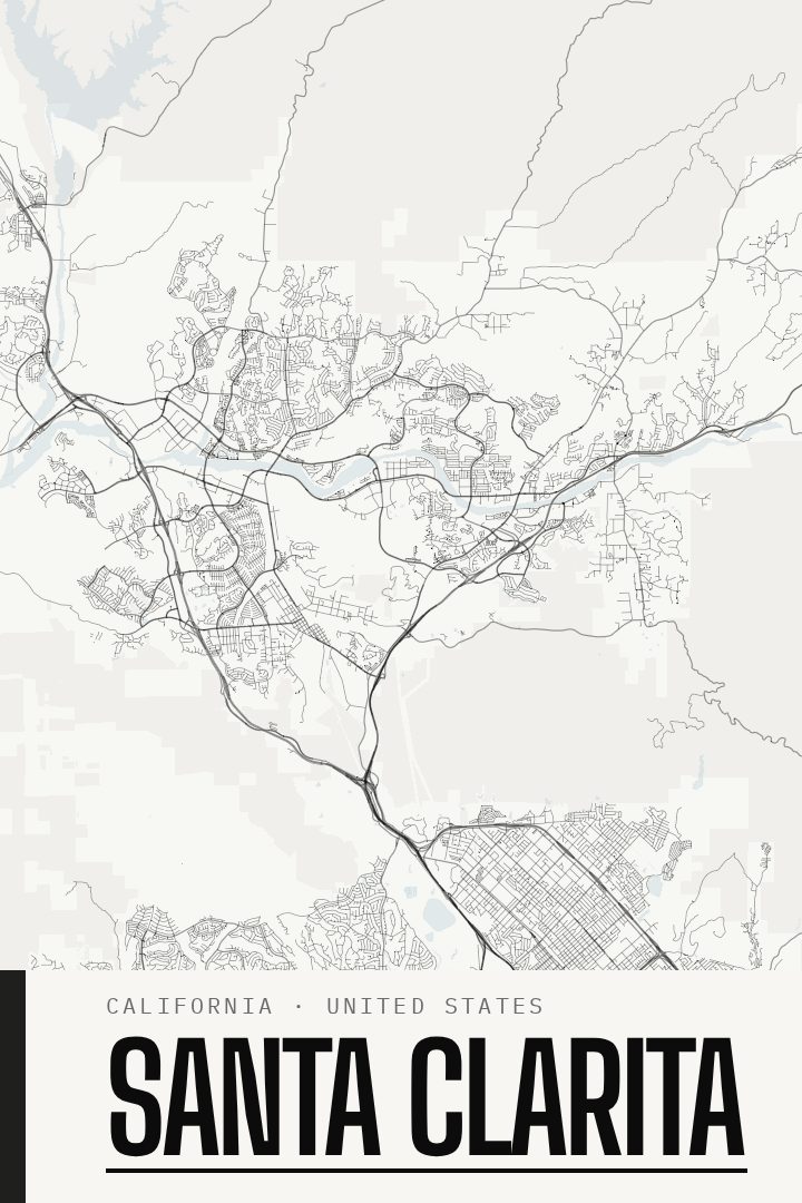 Santa Clarita map poster