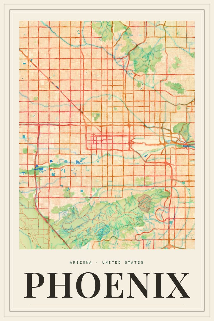 Phoenix map poster