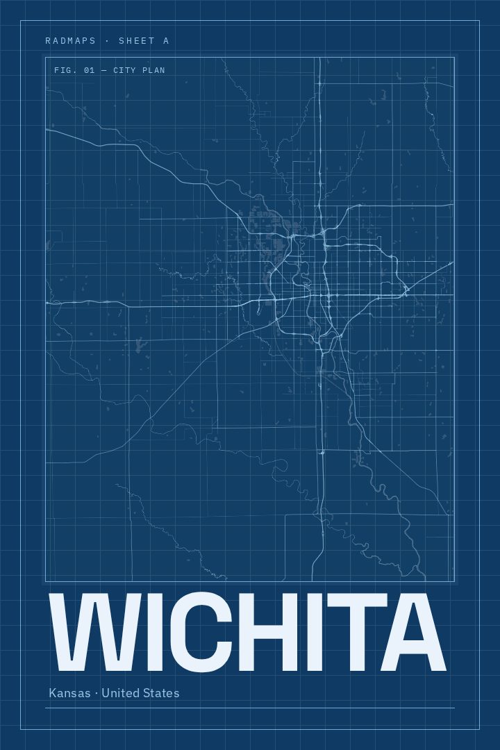 Wichita map poster