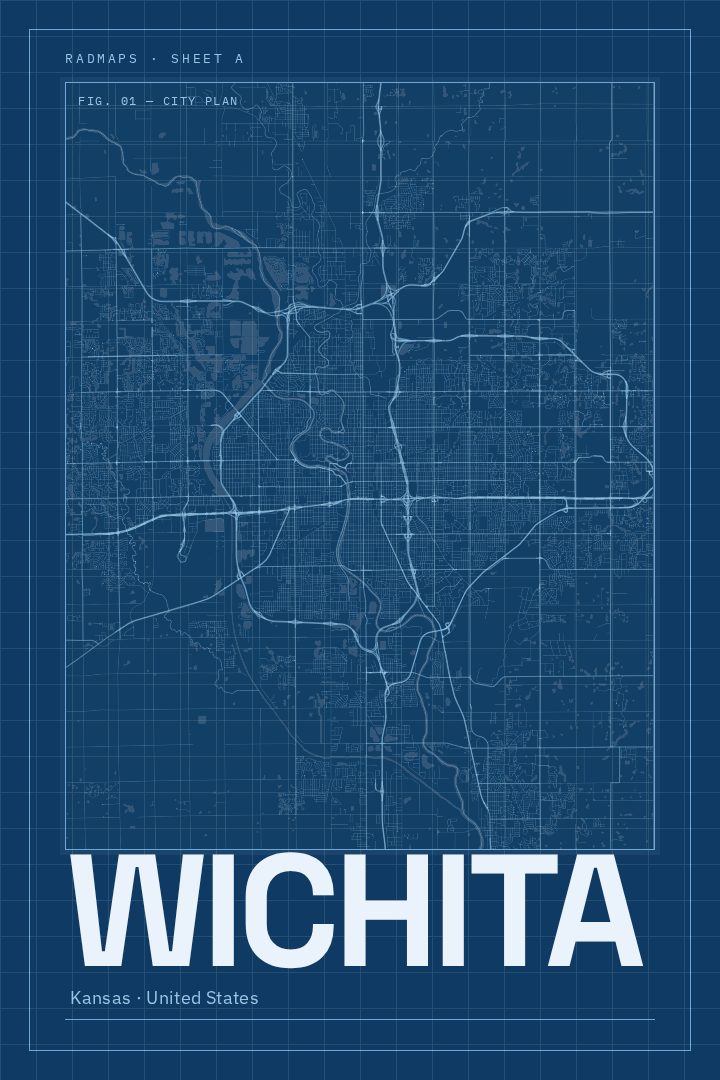 Wichita map poster