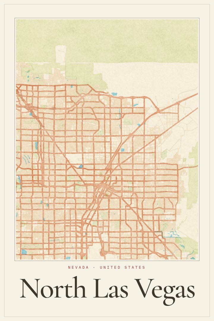 North Las Vegas map poster