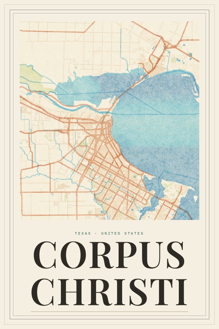 Corpus Christi map poster