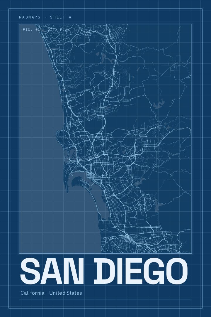 San Diego map poster