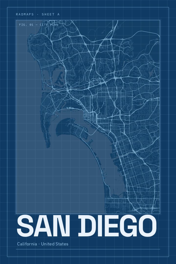San Diego map poster