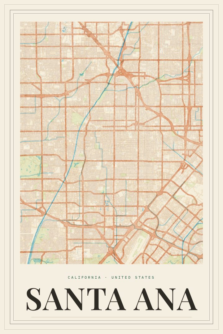 Santa Ana map poster