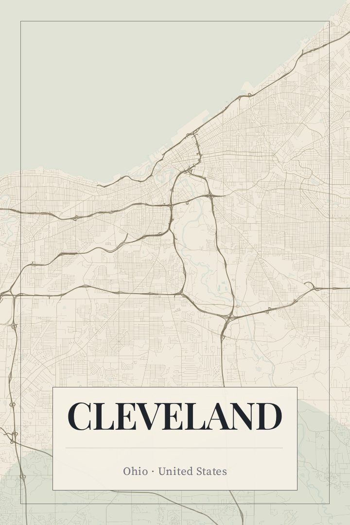 Cleveland map poster