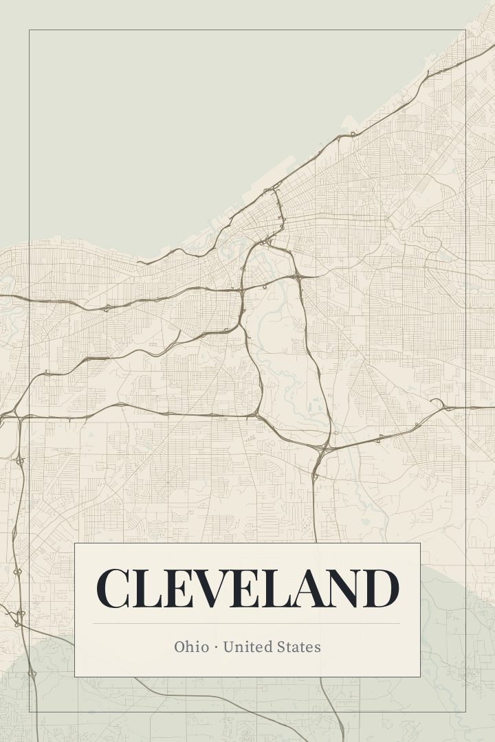 Cleveland map poster