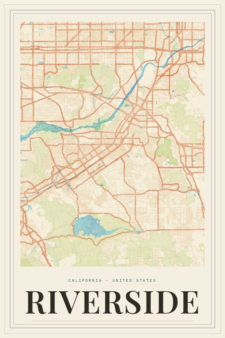 Riverside map poster
