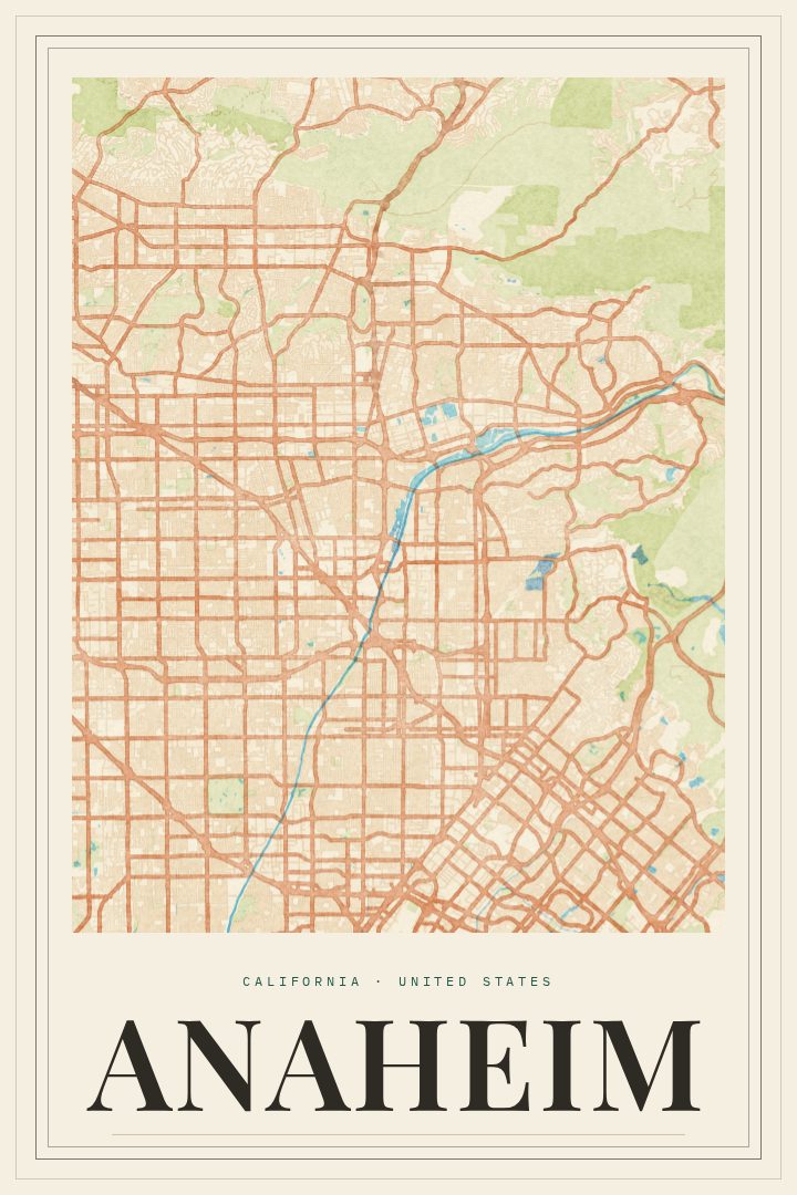 Anaheim map poster
