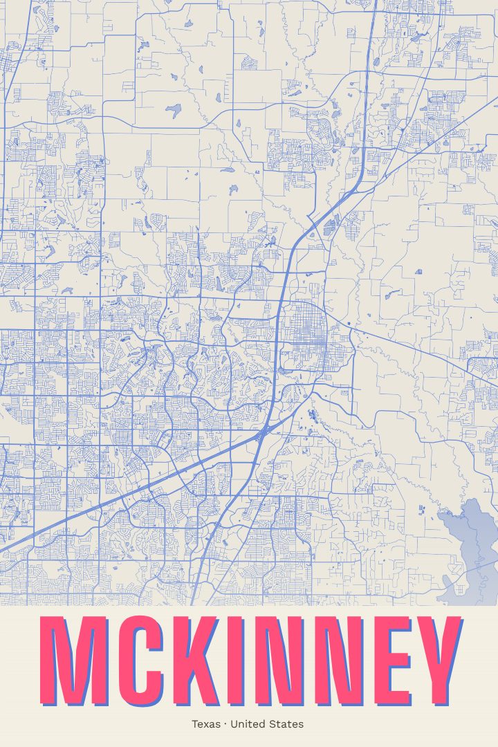 McKinney map poster, Overprint style