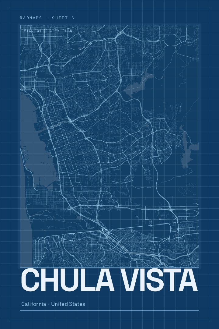 Chula Vista map poster