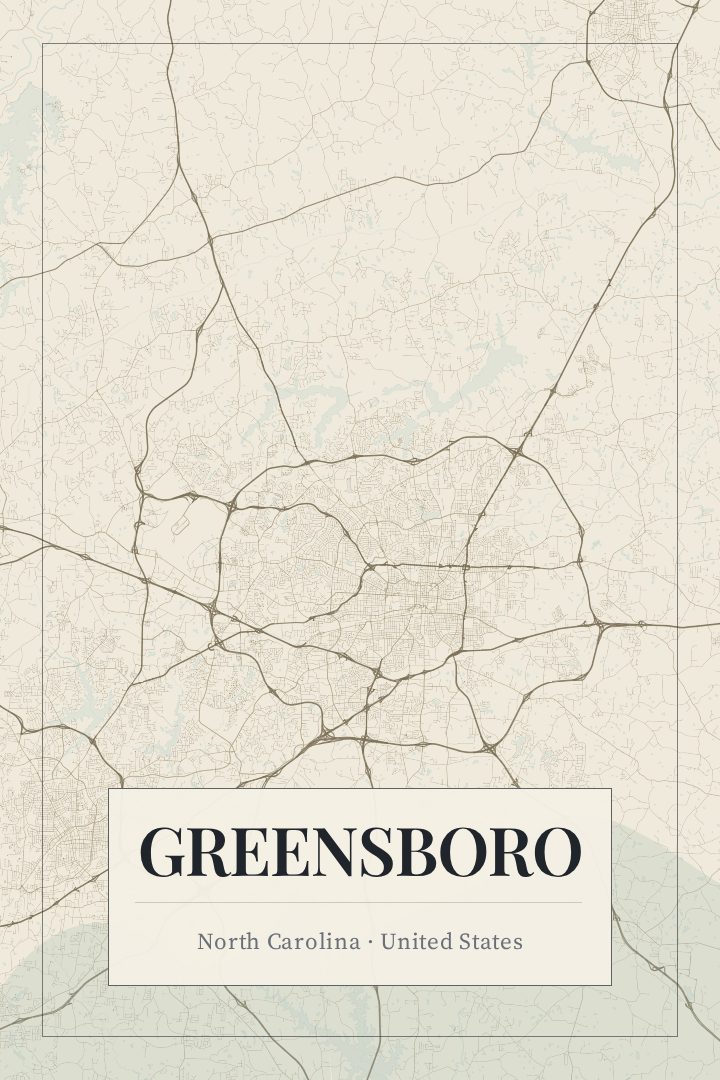 Greensboro map poster