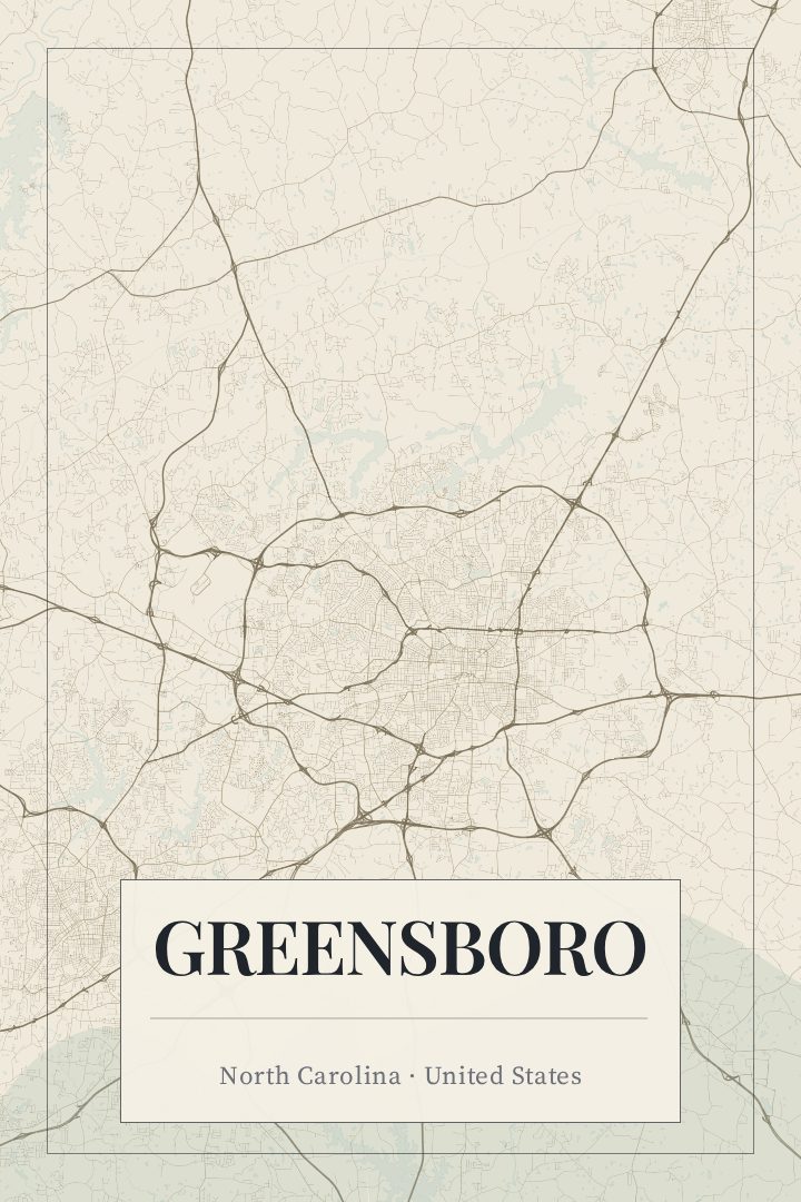 Greensboro map poster