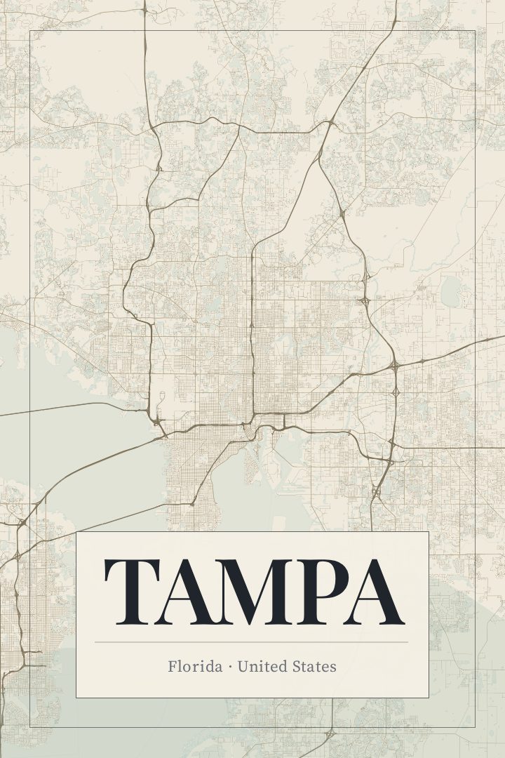 Tampa map poster